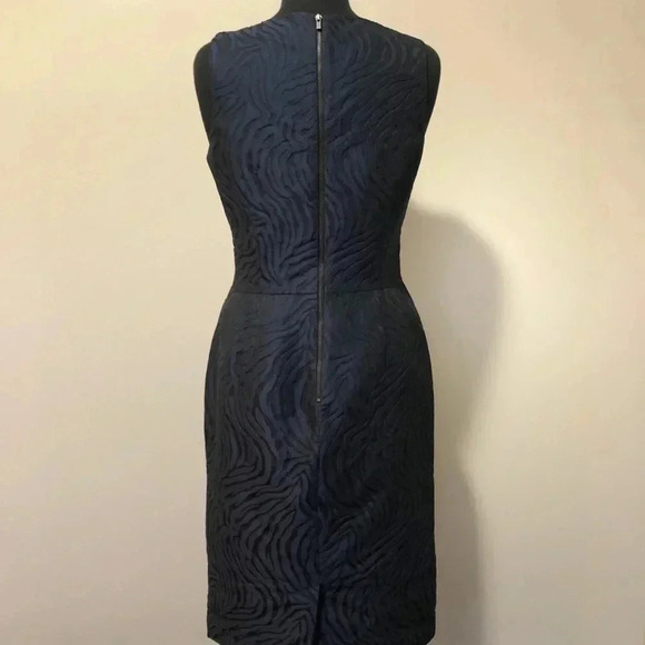 Banana Republic Navy Animal Print Wave Texture Empire Sheath Dress - Picture 5 of 11